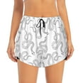 thumbnail image 2 of Pofeuu Hand Drawn Snake Print Women's Athletic Shorts Running Workout Shorts Tummy Control Quick Dry Gym Shorts with Pockets Double layer sports shorts-X-Large, 2 of 7