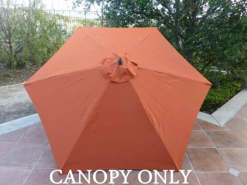 Canopy Only 9ft Replacement Market Umbrella Canopy 6 Ribs in Brick 