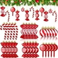 thumbnail image 5 of Lksixu 18 Pcs Christmas Candy Ornaments, Christmas Tree Decorations, Shatterproof Plastic Candy Cane Peppermint Decorative Pendants, Glitter Xmas Tree Hanging Lollipop for Holiday Wedding Party, 5 of 8