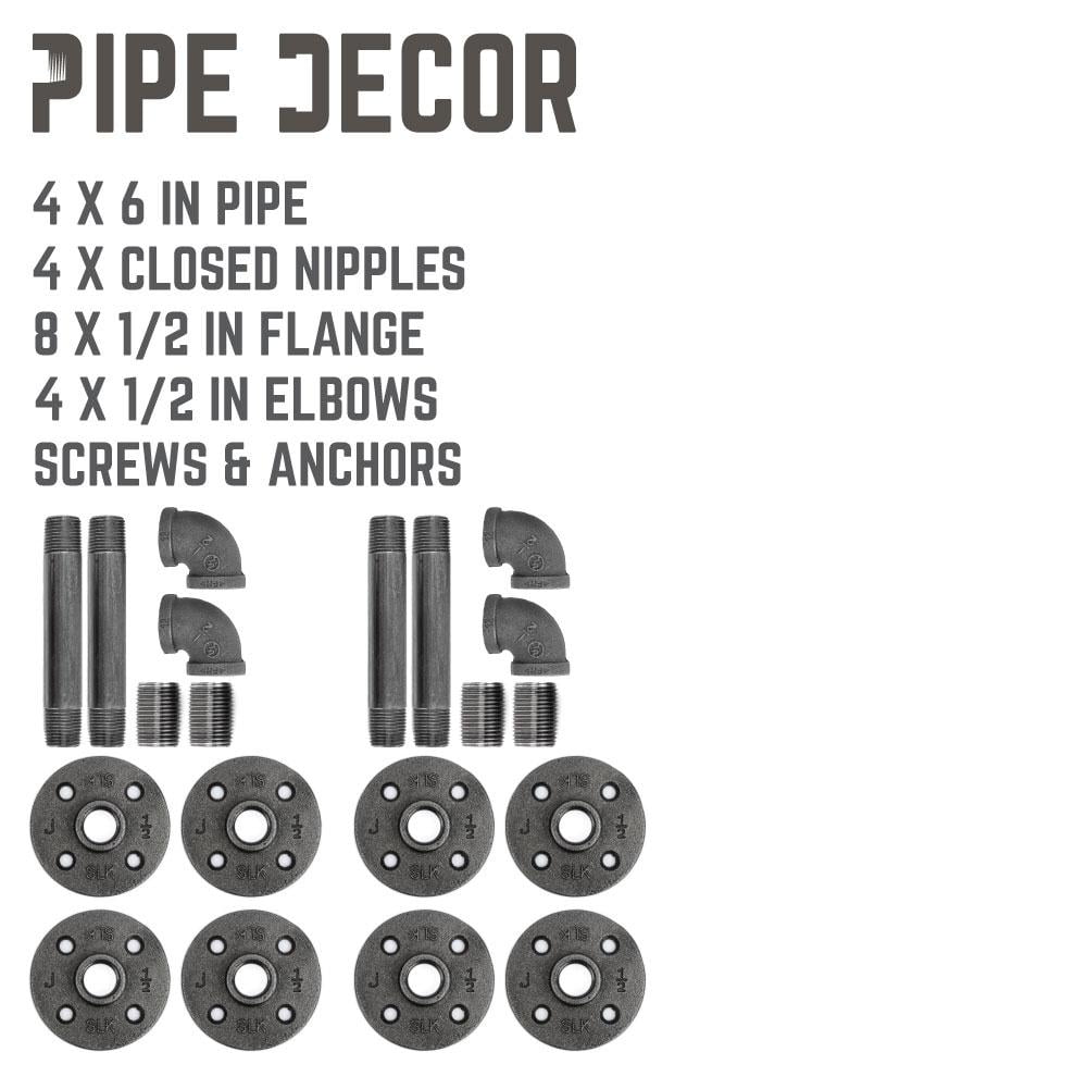 1/2 In X 6 In Double Flange Shelf Bracket, 4 Pack