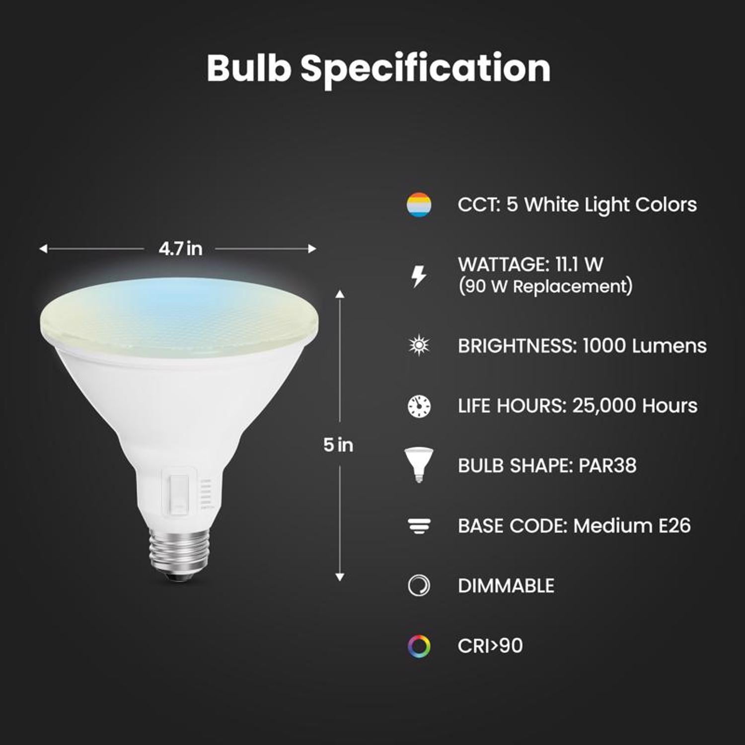 Feit PAR38 E26 (Medium) LED Bulb Soft White 90 Watt Equivalence 2pk