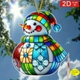 thumbnail image 5 of Yokan Acrylic Snowman Christmas Ornament, Flat Hanging Holiday Decor for Windows & Glass Doors, Transparent Snowman with Suction Cup, Indoor & Outdoor Christmas Decoration, Winter Home Accent, 5 of 6