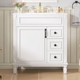 thumbnail image 2 of Modern Bathroom Vanity 30" Bathroom Vanity with Ceramic Sink, Small Bathroom Sink Cabinet, Modern Cabinet with 2 Drawers and Adjustable Shelf,Wooden Bathroom Vanity, 2 of 21
