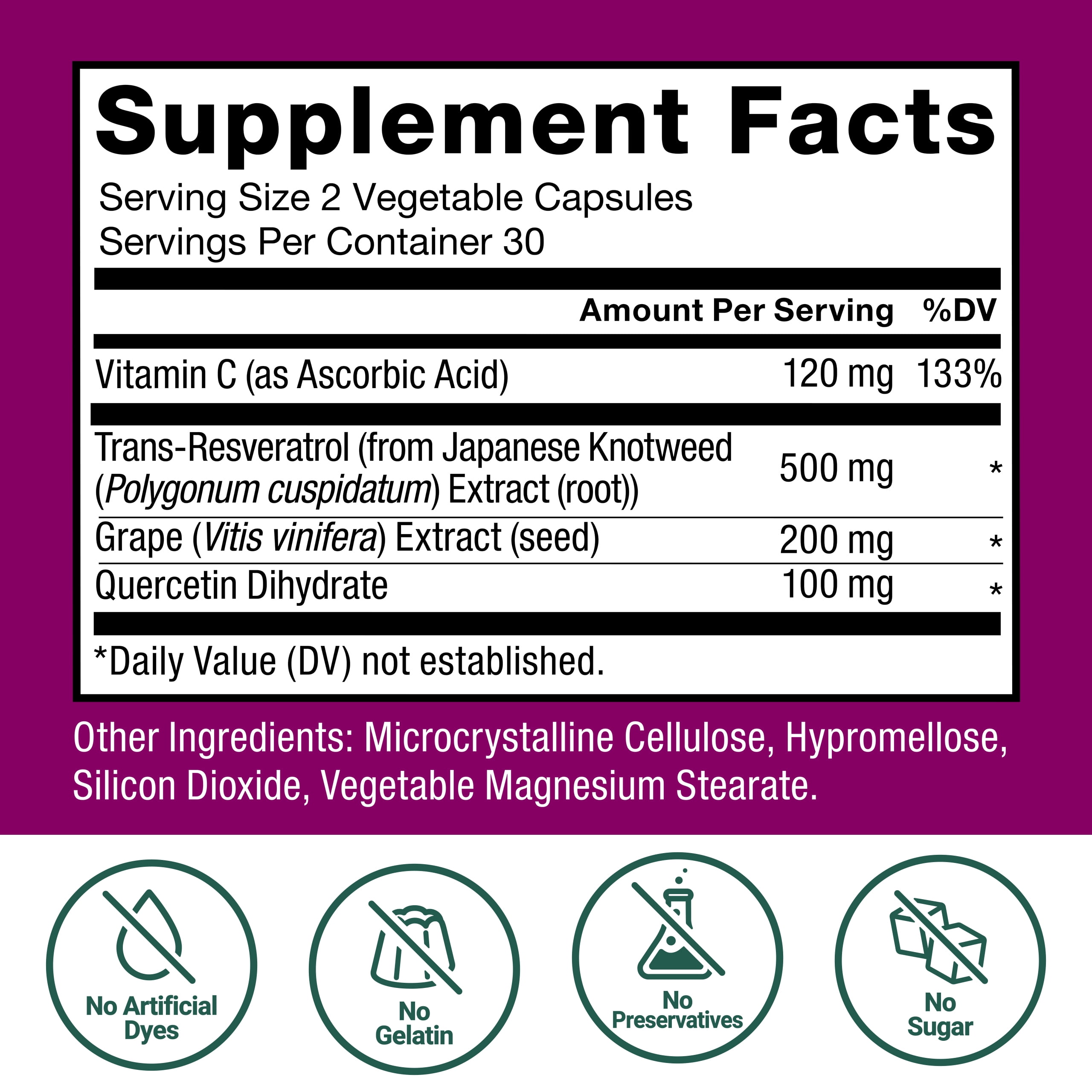 Force Factor Ultra Resveratrol, 500mg Trans-Resveratrol with Grapeseed Extract, Quercetin & Vitamin C, Antioxidant Supplement for Healthy Aging & Cellular Protection, 60 Capsules