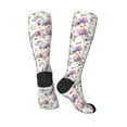 thumbnail image 4 of Daiia Sports Socks Orchids Flowers Printed Novelty Crew Socks for Men Women Knee High Socks Cotton Socks Soft & Breathable Support Unisex Socks, 4 of 9