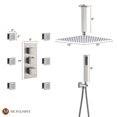 thumbnail image 3 of Ceiling Mounted Rain Mixer Shower Faucet Set 12 inch Thermostatic Square Rainfall Shower Head with 6 Body Spray Jets, 3 of 9