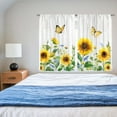 thumbnail image 5 of Rustic Sunflowers Blackout Curtains Farmhouse Kitchen Curtains Floral Country Kitchen Curtains Summer Short Tier Curtain for Kitchen Rural Wood Texture Theme Decor for Bedroom Living Room 26"x36", 5 of 6