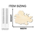 thumbnail image 2 of Unfinished Wood Antigua Country Shape - Caribbean Craft - up to 46" DIY 20" / 1/8", 2 of 4