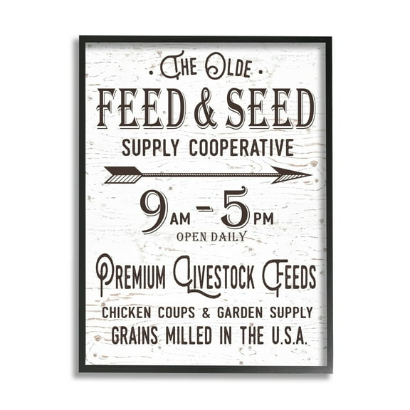 Stupell Industries The Old Feed and Seed Co-Op, 24 x 30,Design by Lettered and Lined