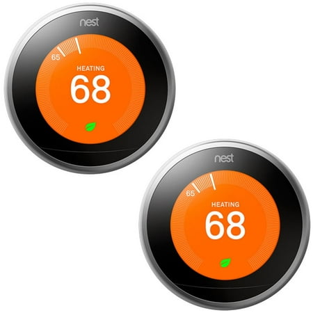 Nest Learning Thermostat 3rd Gen Stainless Steel 2 Pack (T3007ES)
