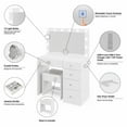 thumbnail image 5 of Ember Interiors Nadia Makeup Vanity Desk with 12 LED Lights, 5 Drawers, USB Charging Station, and Stool, White, 5 of 6
