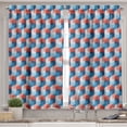 thumbnail image 2 of Ambesonne Fractal Valance & Curtain, Mosaic Geometric Art, 55"x24", Blue Red, 2 of 6