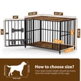 thumbnail image 3 of Amlancher 41" Foldable Dog Crate Furniture with 2 Bowls and Name Tag, No Assembly Dog Kennel for Large Dogs(40-65lbs）, Rustic Brown, 3 of 10