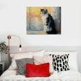 thumbnail image 4 of Nawypu Cat Themed Canvas Wall Art Time Spent with Cat Charming and Whimsical Artwork Modern Cat Portrait Playful and Colorful Wall Decor Framed, 4 of 4