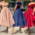 thumbnail image 2 of Vestido elegante De fiesta De noche con hombros descubiertos, corte en A, para invitados De Boda, vestido De cumpleaños para cóctel, Vestidos De Novia, 2 of 5
