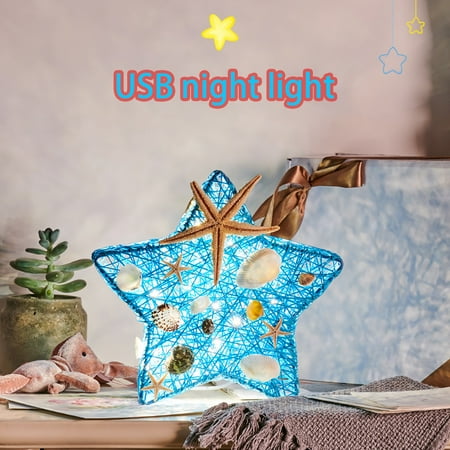 

GETHOME Home Rattan Decorations Pentagram Shape Bedroom Led Mild Lighting Night Lamp