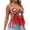 Red, variant on Women Hand Crochet Patchwork Cami Top, Fringe Hem Hollow Sleeveless Boho Summer Tank Top