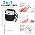 thumbnail image 3 of Lonmuju Silicone Case Cover for Airpods 4th Gen, Protective Earbud Skin with Cleaning Kit and Carabiner,Black, 3 of 7