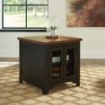 thumbnail image 2 of Signature Design by Ashley Valebeck Farmhouse Rectangular End Table with Storage Cabinet - Rustic Two-Tone Black/Brown, 2 of 9