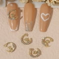 thumbnail image 4 of dianhelloya Nail Art Supplies 10Pcs Manicure Decor Three-dimensional Shining Sparkling DIY Rust-proof Fake Pearls Gold Heart Bow Fake Diamonds Nail Charm Nail Salon Supply, 4 of 8