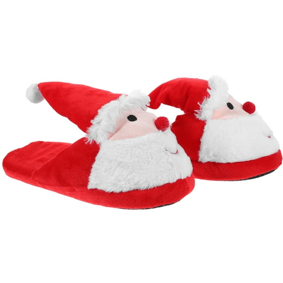 Raindrops 1 Pair Christmas Santa Slippers for Christmas Holiday Multi Color Non-slip Mute Durable Comfortable Wearing