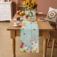 thumbnail image 2 of Easter Bunny Table Runner 120 Inches Long Farmhouse Dress Scarves, Farmhouse Watercolor Eggs Tulip Wooden Grain Dining Tablerunner for Coffee Table/Kitchen Island/Party Décor, 13" x 120", 2 of 8