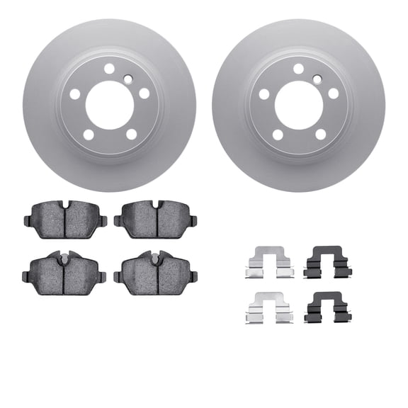 Dynamic Friction Company Rear Geospec Brake Rotors with 5000 Advanced Brake Pads includes Hardware 4512-32043