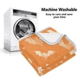 thumbnail image 6 of 60x80 inch Crystal Fleece & Arctic Fleece Blanket Soft Bed Throws for Home or Camping Orange and White Bats, 6 of 7