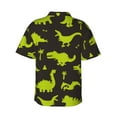 thumbnail image 3 of Easygdp Cute Cartoon Dinosaurs Men's Hawaiian Shirts Print Lapel Short Sleeve for Beach, vacation, party, casual occasions - Small, 3 of 9