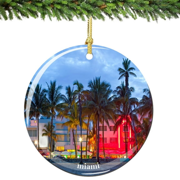 Miami Porcelain Christmas Ornament