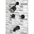 thumbnail image 3 of Kingston Brass KBX8140BX Metropolitan Two-Handle Tub & Shower Faucet, Matte Black, 3 of 7