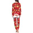 thumbnail image 4 of Conjunto de pijama de dos piezas para mujer, jersey de manga larga con diseño navideño, ropa de casa cómoda e informal, otoño, 4 of 4