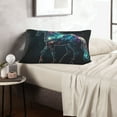 thumbnail image 2 of ZNDUO Rectangular Plush Cushion Cover, Galactic Unicorn Pattern Non-Pilling Hidden Zip Bedroom Sofa Pillowcases, 16"x24", 2 of 8