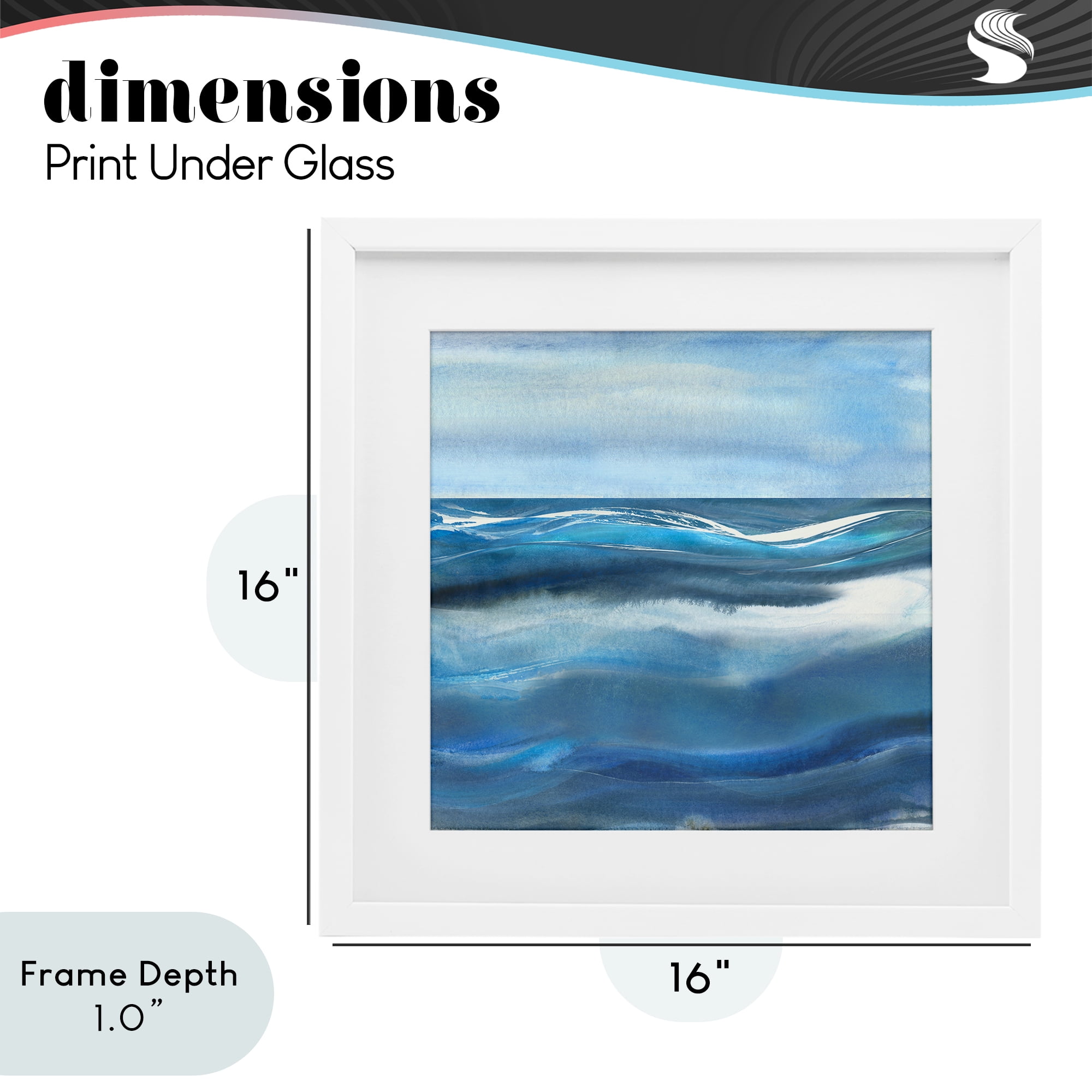 Stupell Industries Calm Expanse of Ocean Waves White Framed Print Under Glass, design by Susan Jill