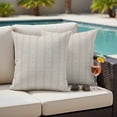 thumbnail image 4 of Light Brown Striped Outdoor Waterproof Pillow Covers, Modern Abstract Art Geometric Stripes Decorative Square Throw Pillowcase Sofa Cushion Sham for Patio/Couch/Chair, 20"x20" 2 Pack, 4 of 8