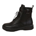 thumbnail image 1 of B91xZ Chaussures d'Automne pour Femmes Bottines Plates à Fermeture Éclair Extérieure, Noir 8, 1 of 5