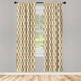 thumbnail image 2 of Ambesonne Floral Curtains, Repeating Cactus with Hearts, Pair of 28"x84", Burnt Orange Olive Green, 2 of 4
