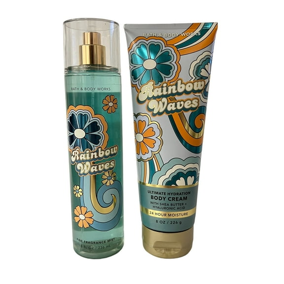 Bath and Body Works Rainbow Waves Fragrance Mist & Body Cream Set 8 fl oz