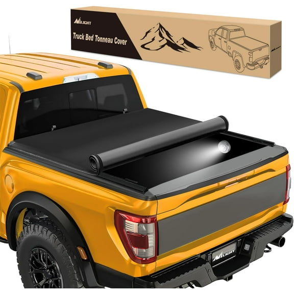 Nilight Soft Roll Up Truck Bed Cover Compatible with Ford F150 2004 2005 2006 2007 2008 2009 2010 2011 2012 2013 2014 5.5ft