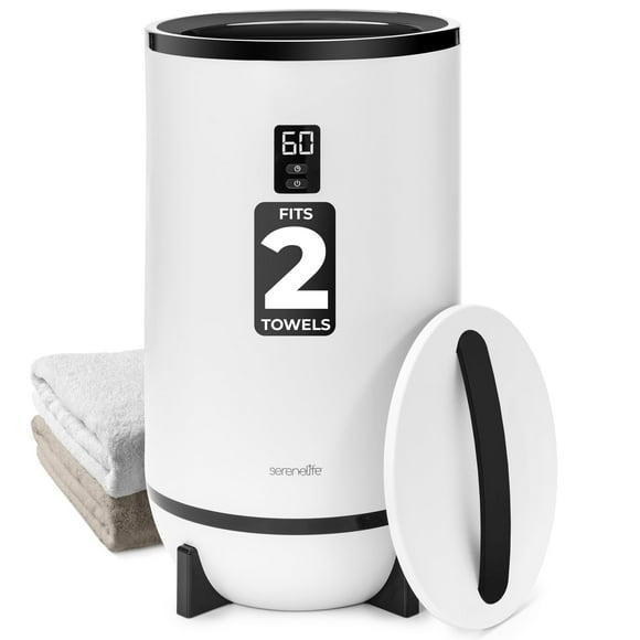 Cubo SereneLife para calentar toallas con fragancia personalizada, color negro