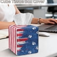 thumbnail image 4 of FKELYI Tissue Box Cover Grunge USA Flag Dog Paw Print Squared Tissue Holder Home Accessories PU Leather Tissue Holder Organizer Snap Button Design Modern Decor, 4 of 7