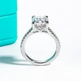 thumbnail image 4 of Silvago Jewel Stamped 14k White Gold Over Women's Engagement Ring - Cushion Cut 2.2 Ct Lab Created Diamond Anniversary Ring - Solitaire with Accents Diamond Ring - Hidden Halo Bridal Wedding Ring, 4 of 8