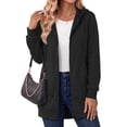 thumbnail image 2 of MOSHU Women Zip Up Hoodies Long Sleeve Cotton Fleece Sweatshirts for Women Casual Hooded Jackets Fall Tops with Pockets, 2 of 10