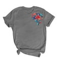 thumbnail image 4 of QUNYINEY Tee Shirts Womens Floral Crew Neck Short Sleeve Casual Tops Loose Pullover Womens Tops, 4 of 4