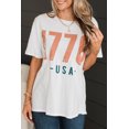thumbnail image 2 of Women's Patriotic 1776 USA Vintage Graphic T-Shirt in White, 2 of 10