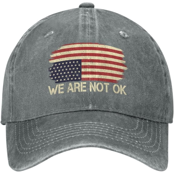 We are Not Ok USA Flag Upside Down Hats Retro Cap Cotton Hat