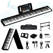 TERENCE V20 Portable Piano Keyboard 88 Keys Semi-Weighted Keyboard with MIDI Bluetooth Electric Keyboard Piano Kit for Adult Kids Black
