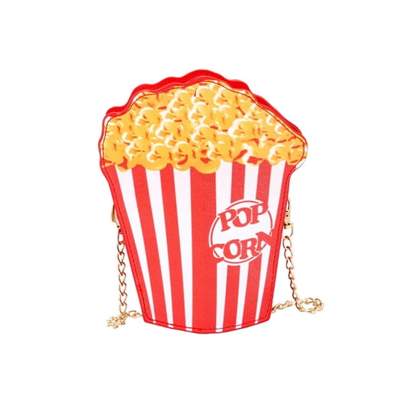 Tgbvmt Popcorn Shoulder Bag Women's Handbag Fashion Crossbody Bag Novelty Ladies Purse with Chain Strap Large Capacity Tote Bag for Daily Use Shopping Travel Parties Women's Fashion Accessories Gift