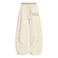 thumbnail image 3 of SJLDQY Sweatpants for Girls Trendy Graphic Baggy Pants Drawstring Waist Straight Leg Pants with Pockets, 3 of 5