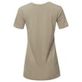 thumbnail image 3 of A2Y Women's Basic Solid Premium Cotton Short Sleeve V-neck T Shirt Tee Tops Ash Mocha M, 3 of 6